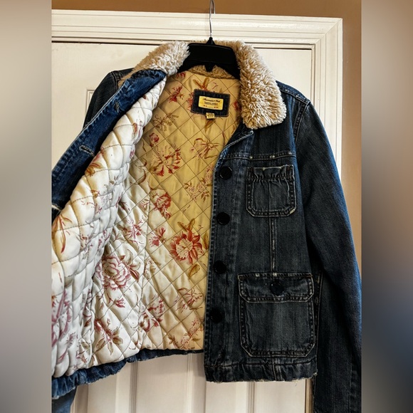 Y2K Abercrombie & Fitch Sherpa Jean Jacket Med - Picture 6 of 7